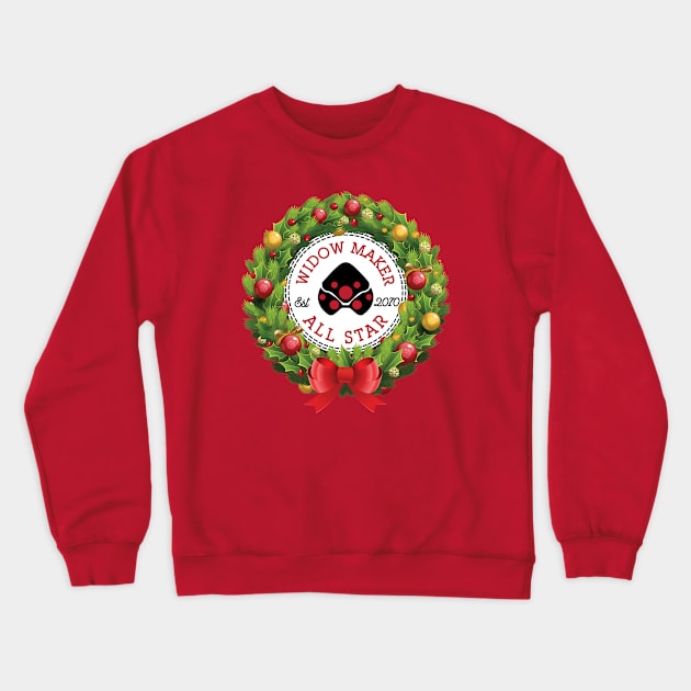 Christmas All Star Overwatch Widow Maker Wreath Crewneck Sweatshirt by Rebus28